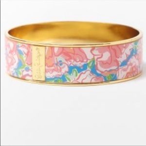 Lilly Pulitzer photodome bangle bracelet Flutter Blue Lucky Charm VGUC
